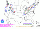 Probability of 4 inches of snow or greater