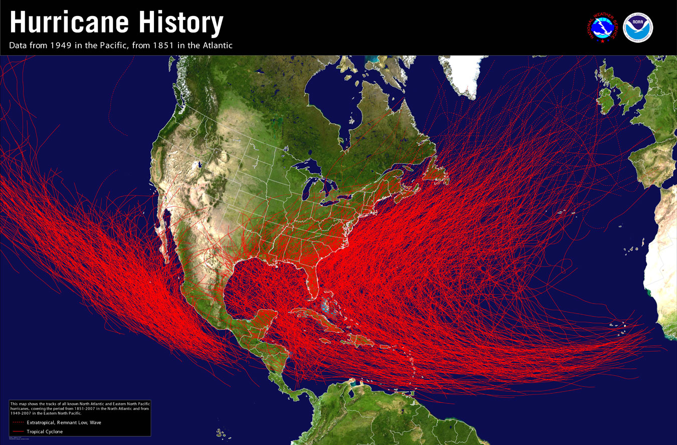 Hurricane Track History Map